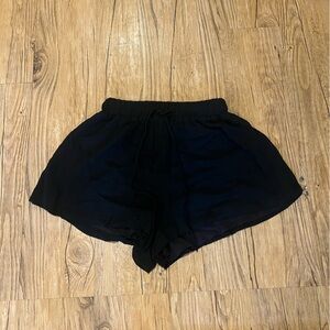 White Fox Flowy Black Shorts